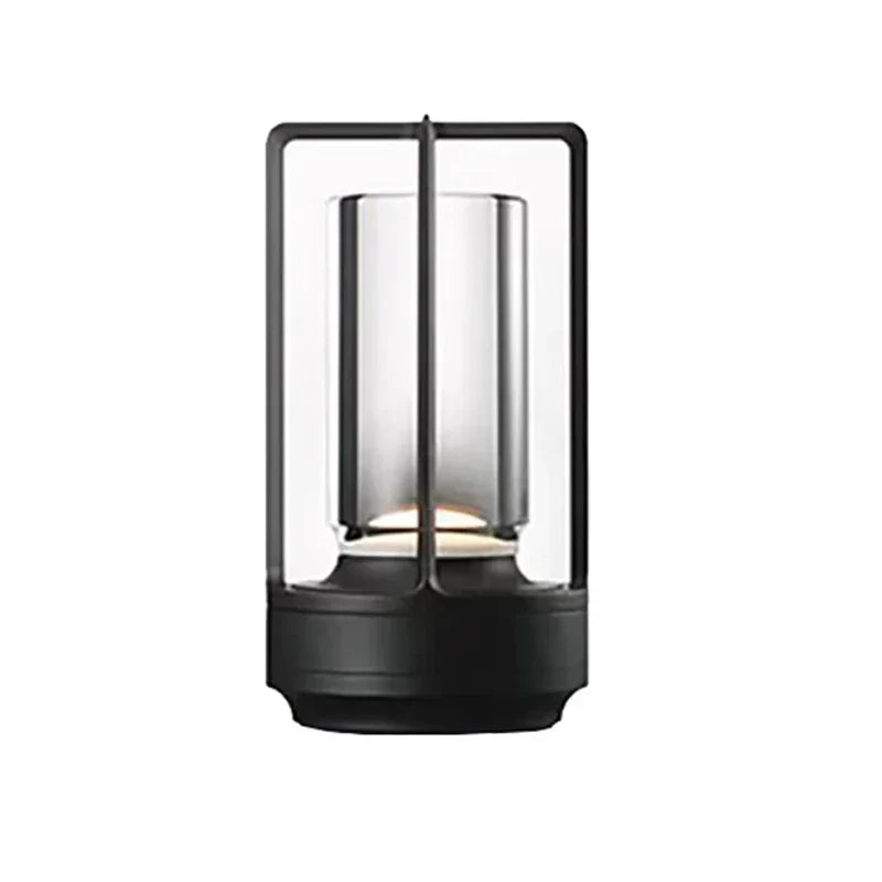 Rechargeable wireless table lamp with crystal glass - Portable LED light for indoor and outdoor areas | Kalsten
