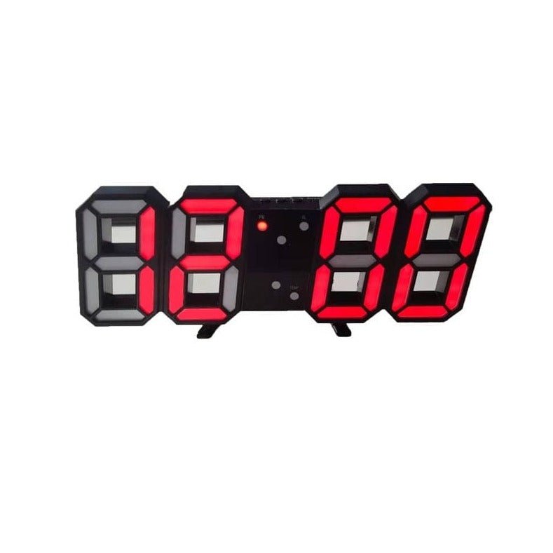 3D LED Wall Clock with Dimmable Digital Display