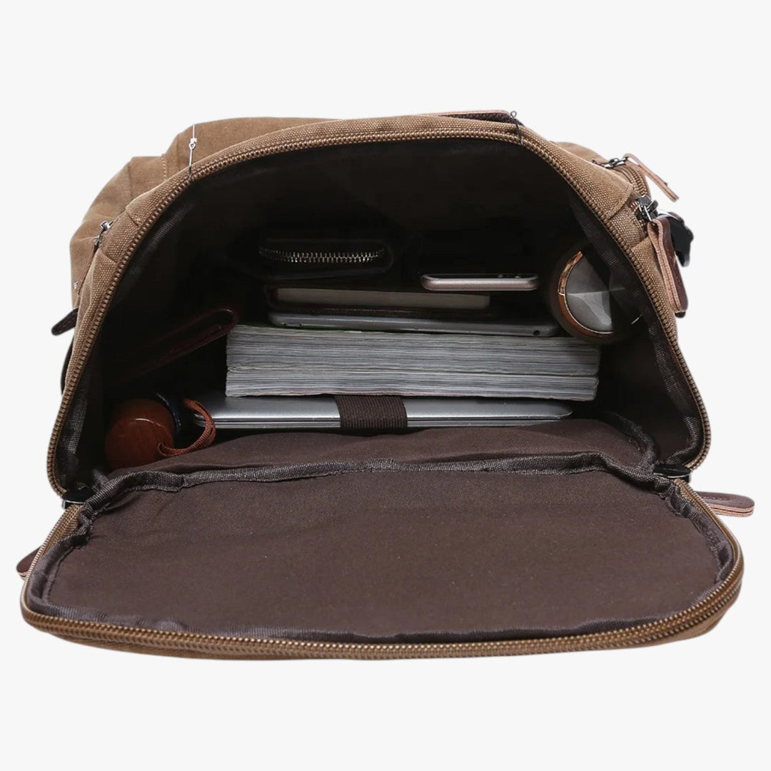 Kalsten | Vintage Canvas Backpack – Stylish & Functional with Laptop Compartment for Everyday & Adventure