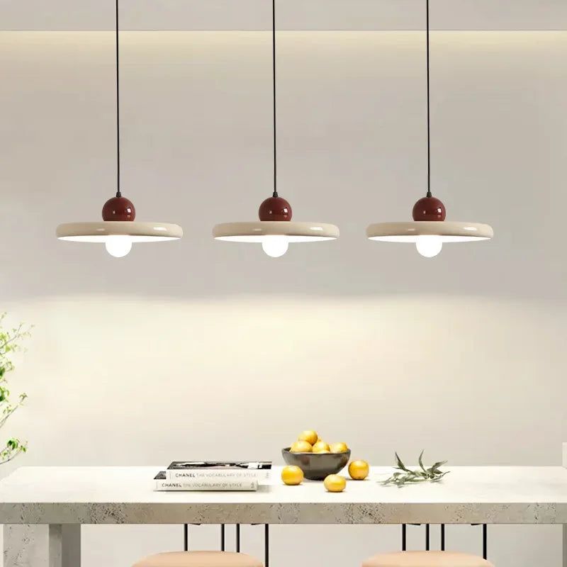 Nordic Cream Flying Saucer Pendant Light – Modern LED Light for Living Room, Bedroom, and Restaurant, 20/30cm | Kalsten