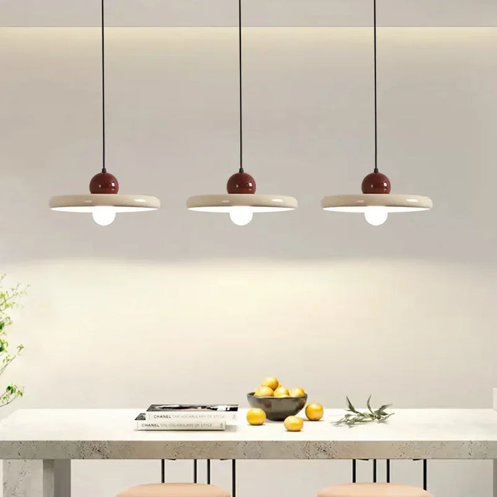 Nordic Cream Flying Saucer Pendant Light – Modern LED Light for Living Room, Bedroom, and Restaurant, 20/30cm | Kalsten