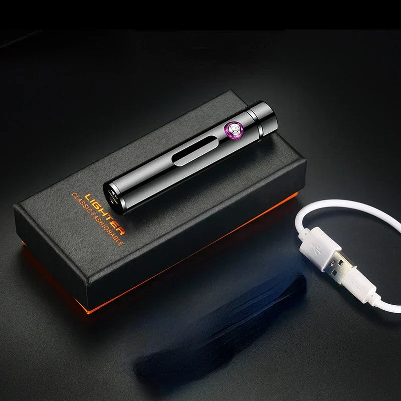 Kalsten | Voltrino Cylinder USB lighter | Double arc technology | Rechargeable & windproof | Noble metal casing for men