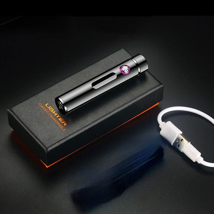 Kalsten | Voltrino Cylinder USB lighter | Double arc technology | Rechargeable & windproof | Noble metal casing for men