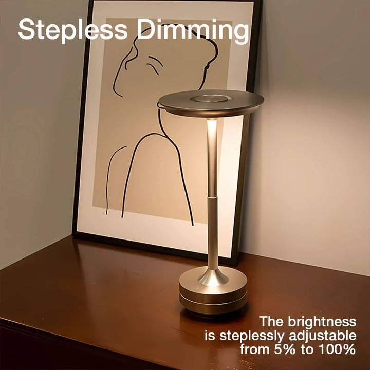 Cordless Rechargeable Modern Aura Table Lamp with Touch Controls | Wireless LED Light for Modern Side Tables and Office Desks | Minimalist Table Lamp | Kalsten