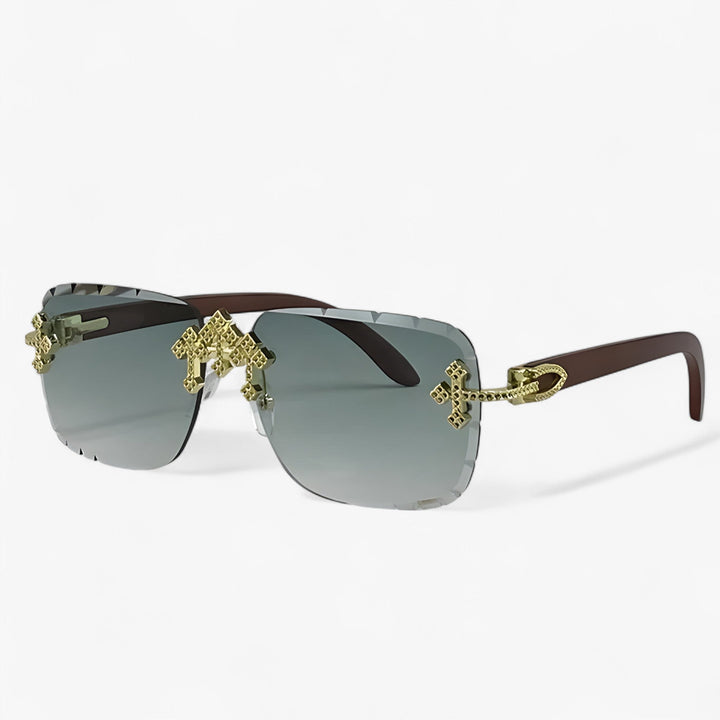 Rimless Steampunk Sunglasses with Metal Accents – Nirex | Kalsten