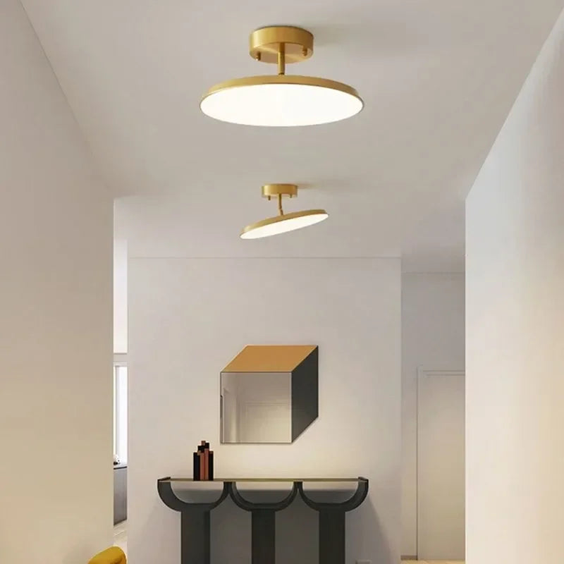 Modern Rotatable LED Ceiling Light – Black and Gold Minimalist Design for Multi-Room Illumination (1-Way, 10-15 sq m Coverage) | Kalsten