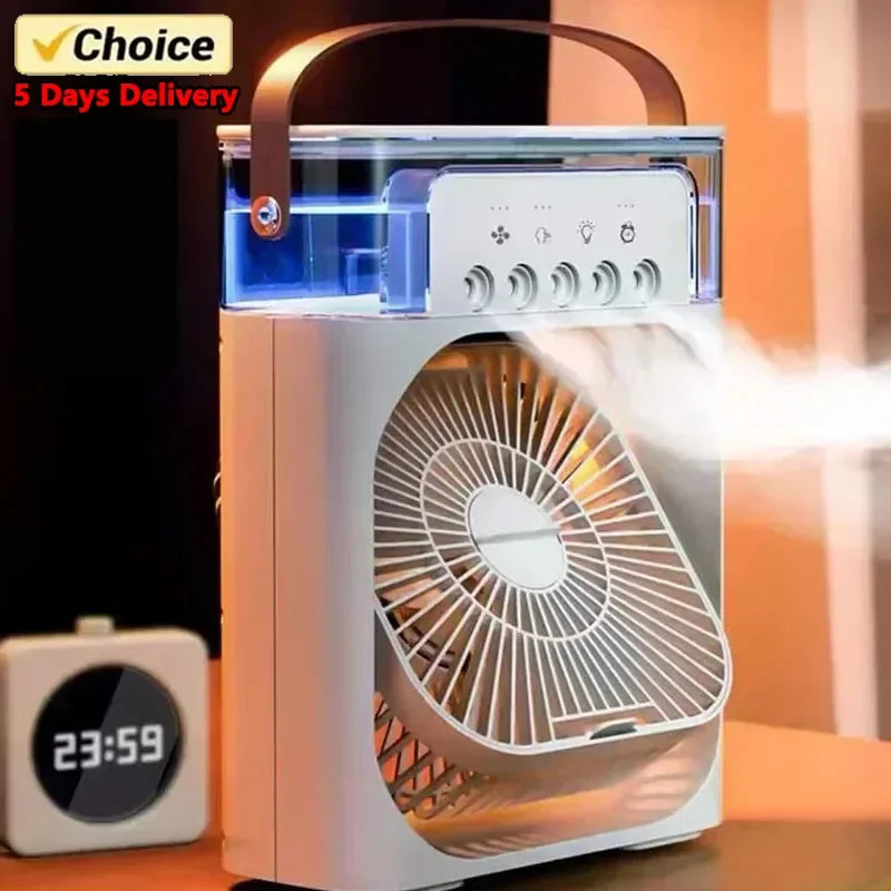 3 In 1 Fan AIr Conditioner Household Small Air Cooler LED Night Light Portable Humidifier Air Adjustment Fan Office Home Fan New | Kalsten