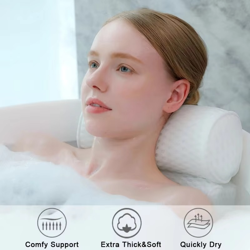 Skanto | Luxurious Bath Spa Pillow with Air Mesh Technology for Neck, Head, and Back Support