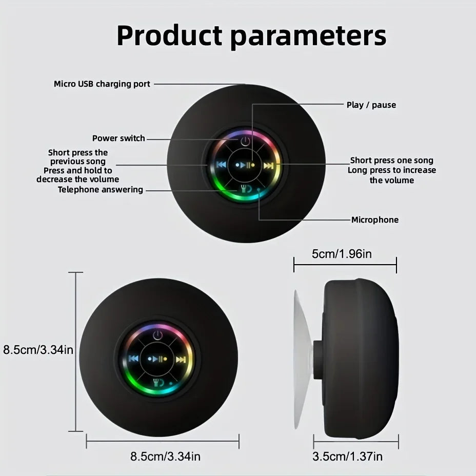 Kalsten | Soundplash Shower Speaker | Waterproof & Wireless | With Suction Cup & Bluetooth 5.0