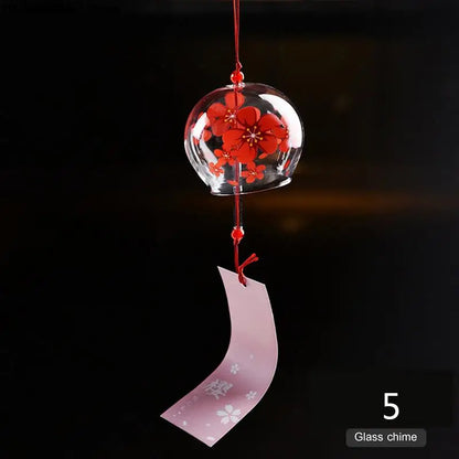 Yumeko Glass Wind Chime | Japanese Style | Handmade | Clear Sound | Decorative Pendant