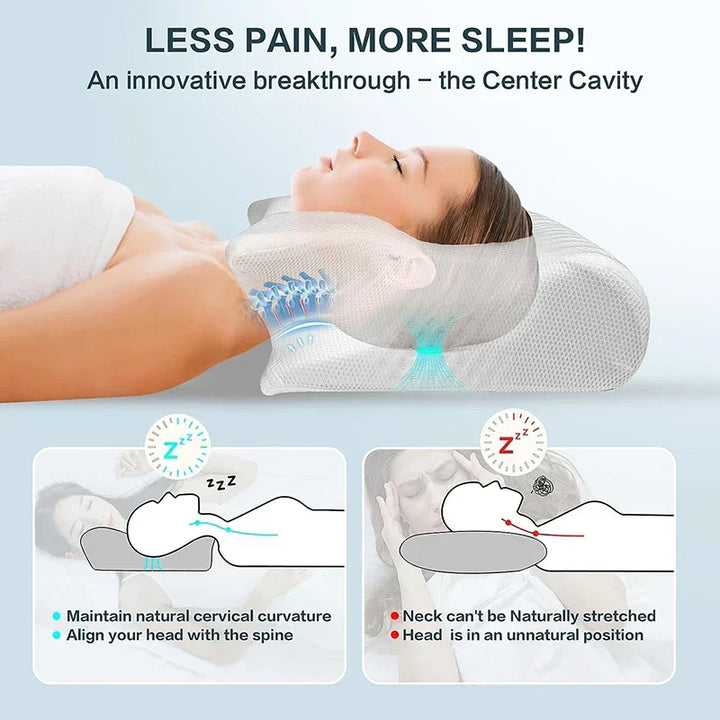Kalsten | Memory Foam Cervical Pillow | Ergonomic 2-in-1 Design for Neck Pain Relief & Comfortable Sleep