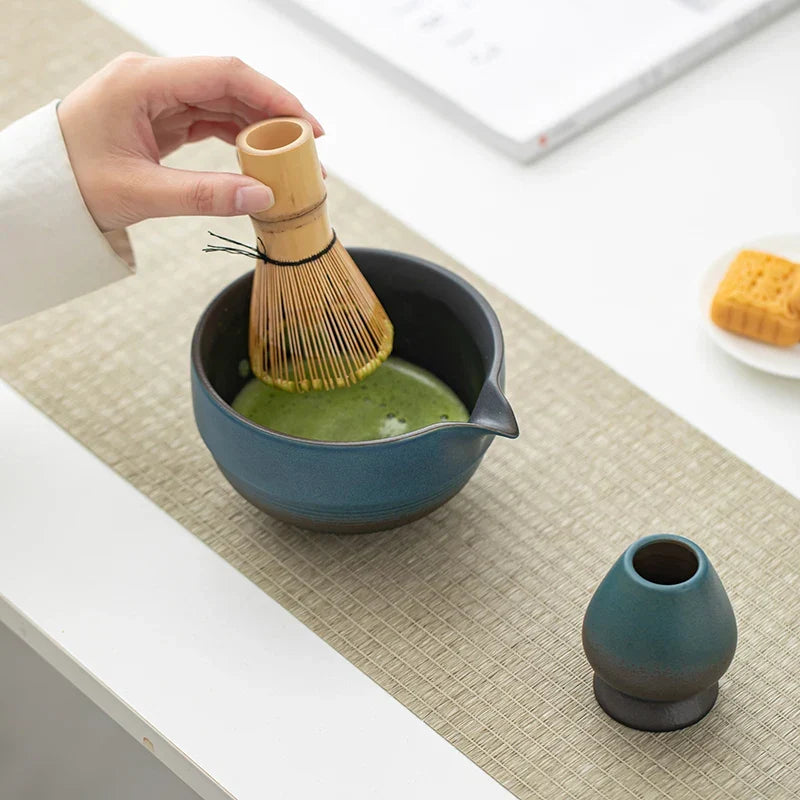 Handcrafted Japanese Matcha Bowl Green Standard Size Ceramic-3