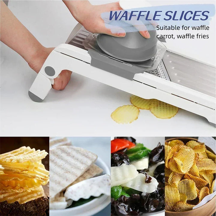 Kalsten | SchnittMeister 18-in-1 Mandoline Vegetable Slicer | Adjustable & Stainless Steel Blades | For Slices, Strips & Julienne | Safe & Versatile