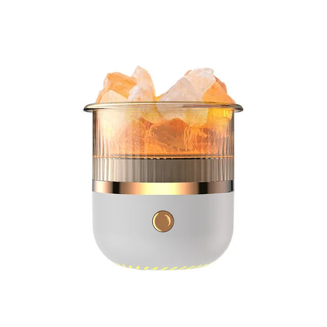 Karnz | Himalaya Salt Crystal Lamp & Essential Oil Diffuser, USB Ultrasonic Humidifier for Home & Office