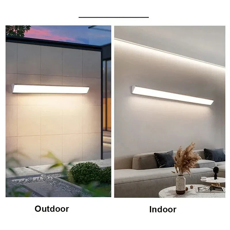 Long Strip LED Outdoor Wall Lamps - Waterproof Aluminum Lights for Porch, Garden, Corridor | Kalsten