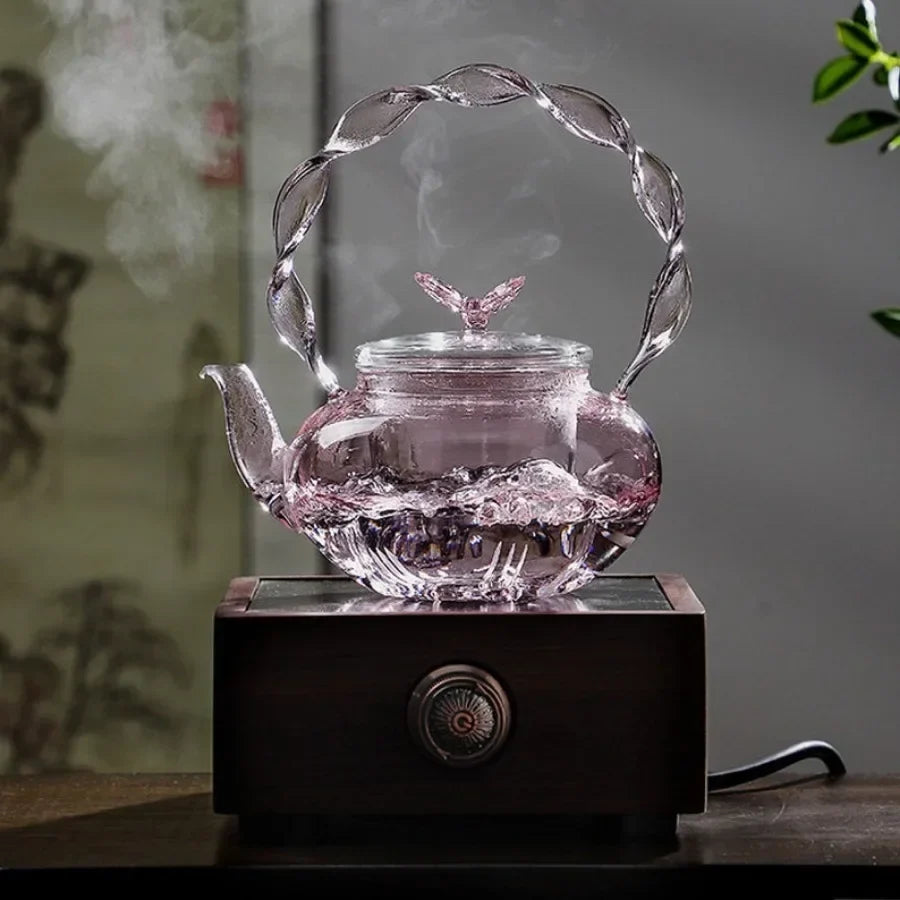Kalsten | Floral Lid Design Tea Infuser Glass Teapot