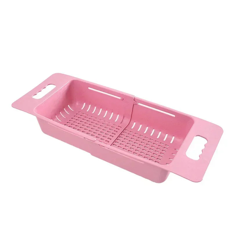 FlexDrain Draining Basket Kitchen – Adjustable Sink Organizer | Auto Drain & Fruit Vegetable Dryer | Space-saving Kitchen Accessory | Kalsten
