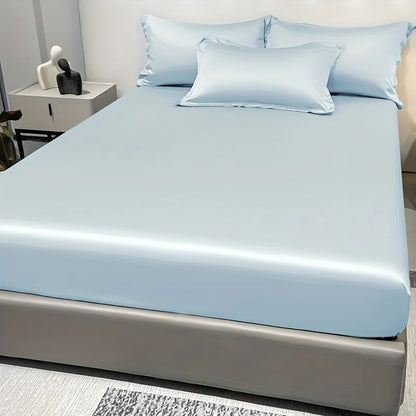 Skanto | SatinDreams Luxury Fitted Sheet | Silk Satin Bed Sheet | Breathable & Cooling | Wrinkle-Free | Easy Care
