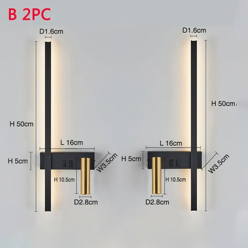 Modern Nordic LED Wall Lamp – Up & Down Lighting for Bedroom, Living Room, and Dining Room – Stylish Wall Sconce Lamp for Interior Home Decor