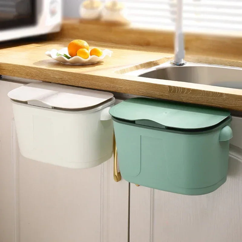 Kalsten | Wall Bin Cleanvero | With Lid | Hanging & Space-Saving | For Kitchen & Bathroom | Large Volume