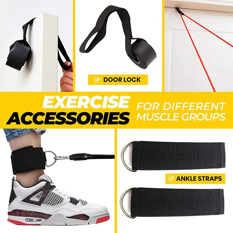 Kalsten | 11-Piece TPE Resistance Band Set with Handles, Door Anchor, Ankle Straps, Carry Bag