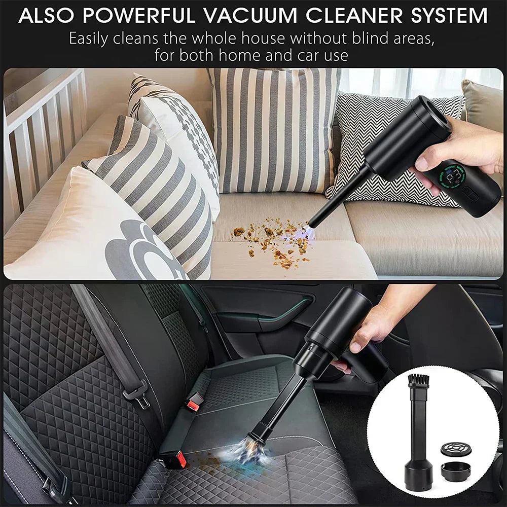 Skanto | 2-in-1 Portable Vacuum & Blower | 7500mAh Battery, LED Light & Versatile for Home, Car & Office Cleaning