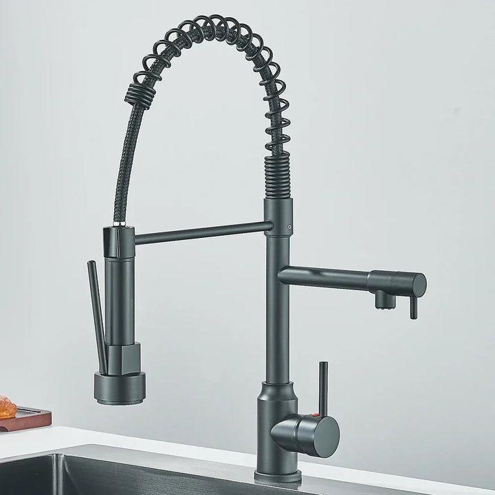 Faucet with Double Spout – High-Quality Faucet for Flexible Washing, Swivable, Ideal for Modern Kitchens, Easy to Clean and Simple Installation | Kalsten