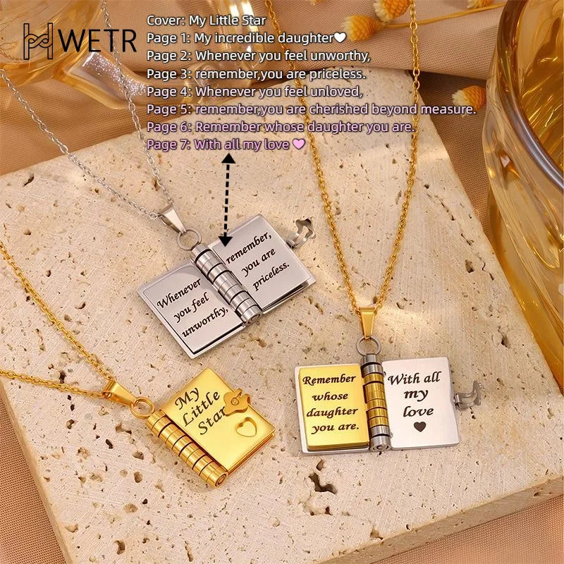 Kalsten | Memory Book Hanger Necklace – Symbolic Jewelry with Loving Message