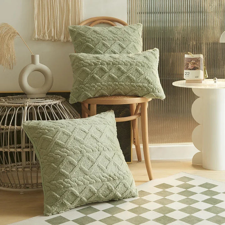 SilkAura Decor Cushion Cover - Luxury Comfort with Geometric Jacquard Kalsten