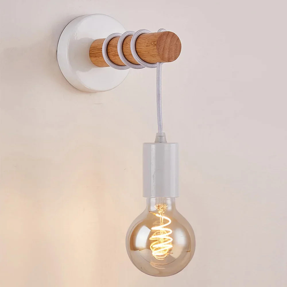 Modern Minimalist E27 Wood Wall Light – LED Wall Sconce for Bedroom, Kitchen, Dining Room, and Stairway, Indoor & Outdoor Home Lighting | Kalsten