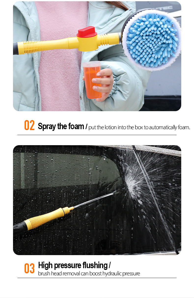 Kalsten | TurboBrush 360 Car Wash Brush – Rotating Brush with Soap Dispenser & Extension Pole