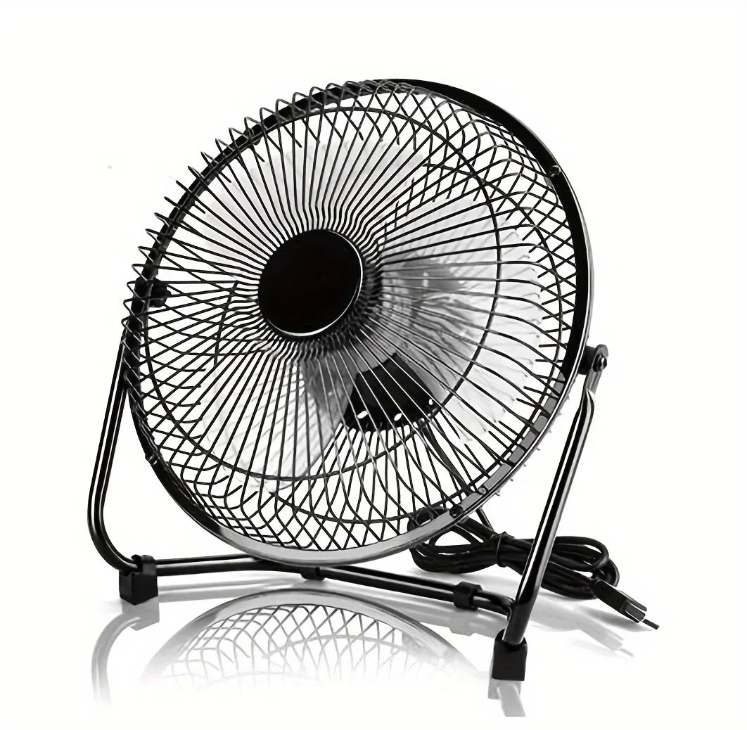 4/6/8 Inch Desktop Portable USB Electric Fan – 2-Speed Adjustable Mini Desk Fan with 4 Blades & 360° Rotation for Strong Airflow | Kalsten