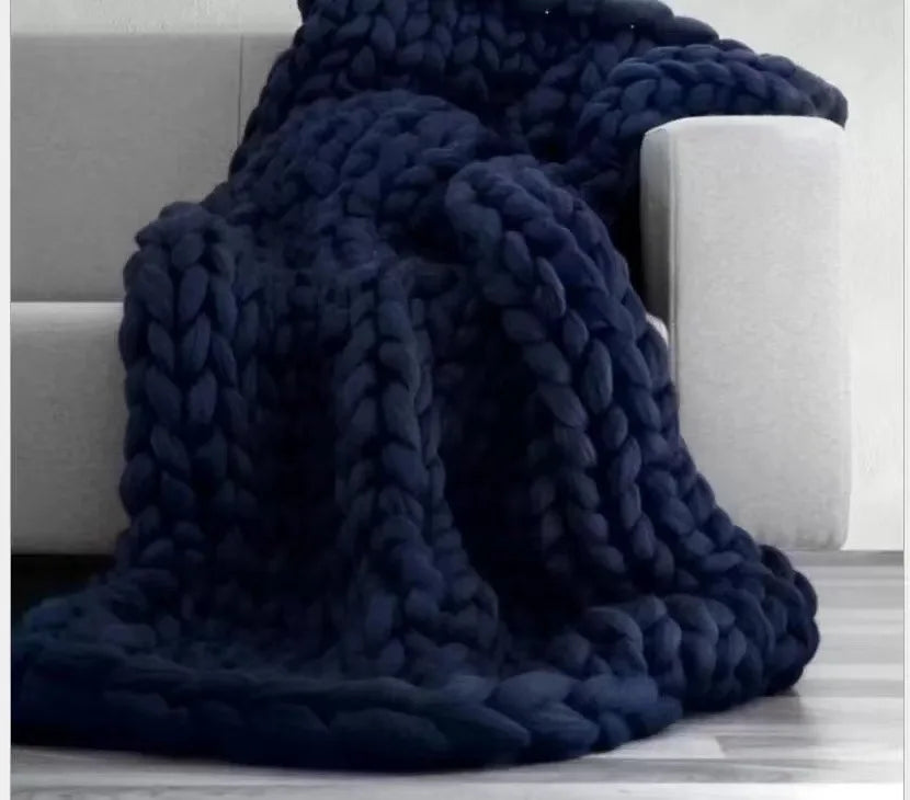 Kalsten | Chunky Knit Blanket – Cozy Wool Blanket for Every Room – Soft & Warm – Perfect for Sofa and Bed