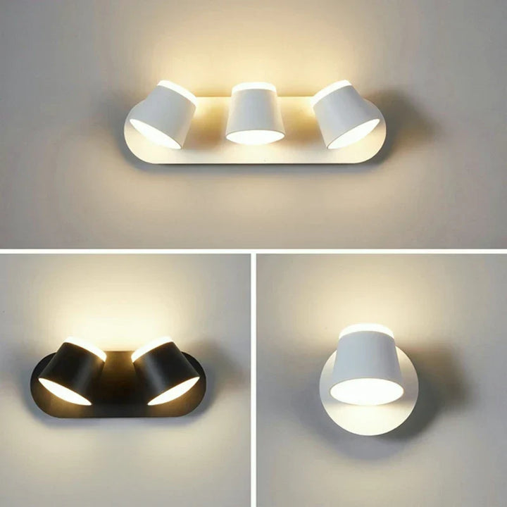 Modern LED Wall Sconce – 330° Swivel, 3000K & 6500K Adjustable White Light, Aluminum Alloy Wall Mount Light for Bedroom, Kitchen, and Living Room | Kalsten