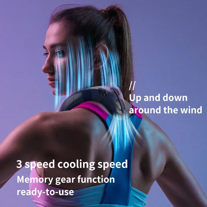 Portable Neck Fan 5200mAh – Rechargeable Wearable Semiconductor Cooling Fan, Personal Outdoor Neck Air Conditioner | Kalsten