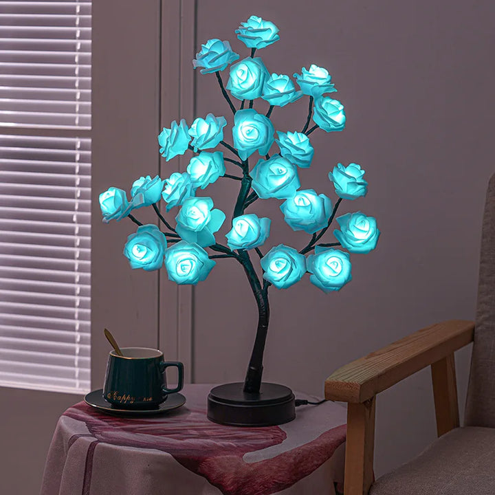 RGB Rose Flower Tree Lights 24LED USB Battery Table Lamp Fairy Night Light Home Party Christmas Wedding Bedroom Decoration Gift | Kalsten