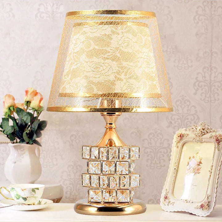 Modern Crystal Table Lamp – European Style Luxury Lamp for Wedding Gift Ideas, Sweet Bedrooms, and Home Decor | Kalsten