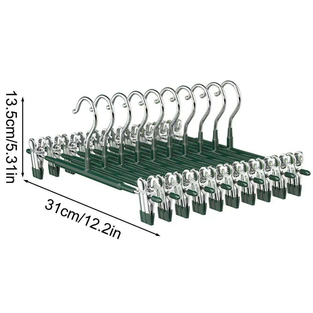 Kalsten | Closyra Stainless Steel Hanger with Clips | Adjustable & Non-Slip | For Skirts, Pants & Underwear | Space-Saving & Seamless