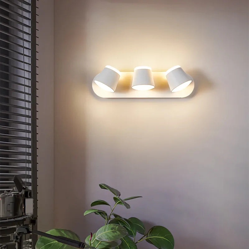 Modern LED Wall Sconce – 330° Swivel, 3000K & 6500K Adjustable White Light, Aluminum Alloy Wall Mount Light for Bedroom, Kitchen, and Living Room | Kalsten