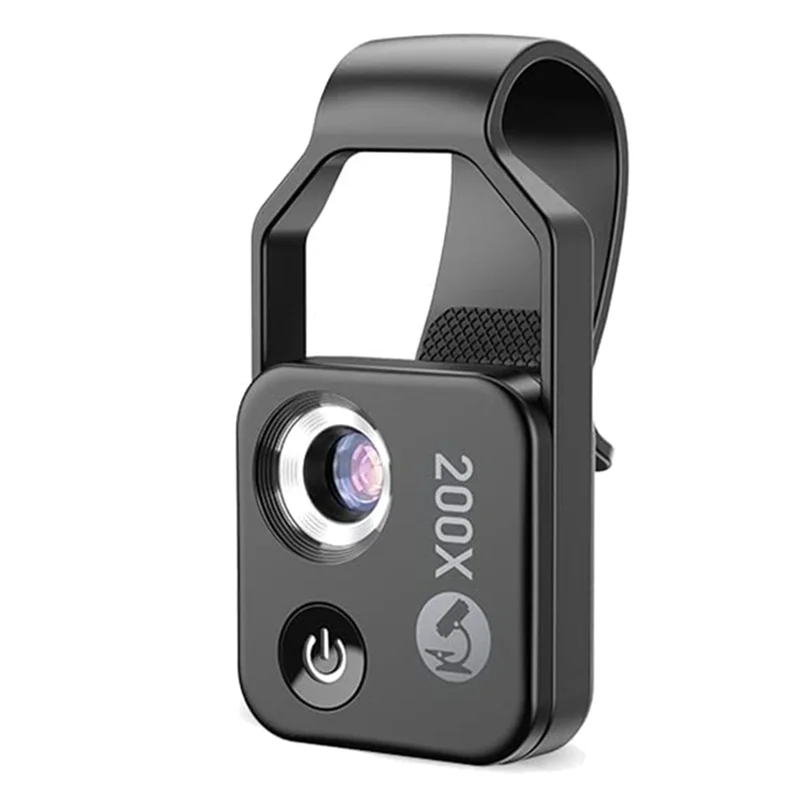 Kalsten | MicroZoom Clip-On Phone Microscope – 200x Magnification Lens with LED Light