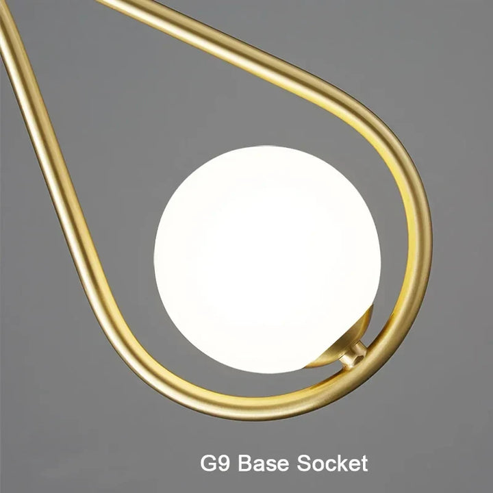 Modern LED Pendant Light – Nordic Frosted Glass Ball Chandelier with G9 Bulb for Bedroom, Living Room, and Dining Room | Kalsten