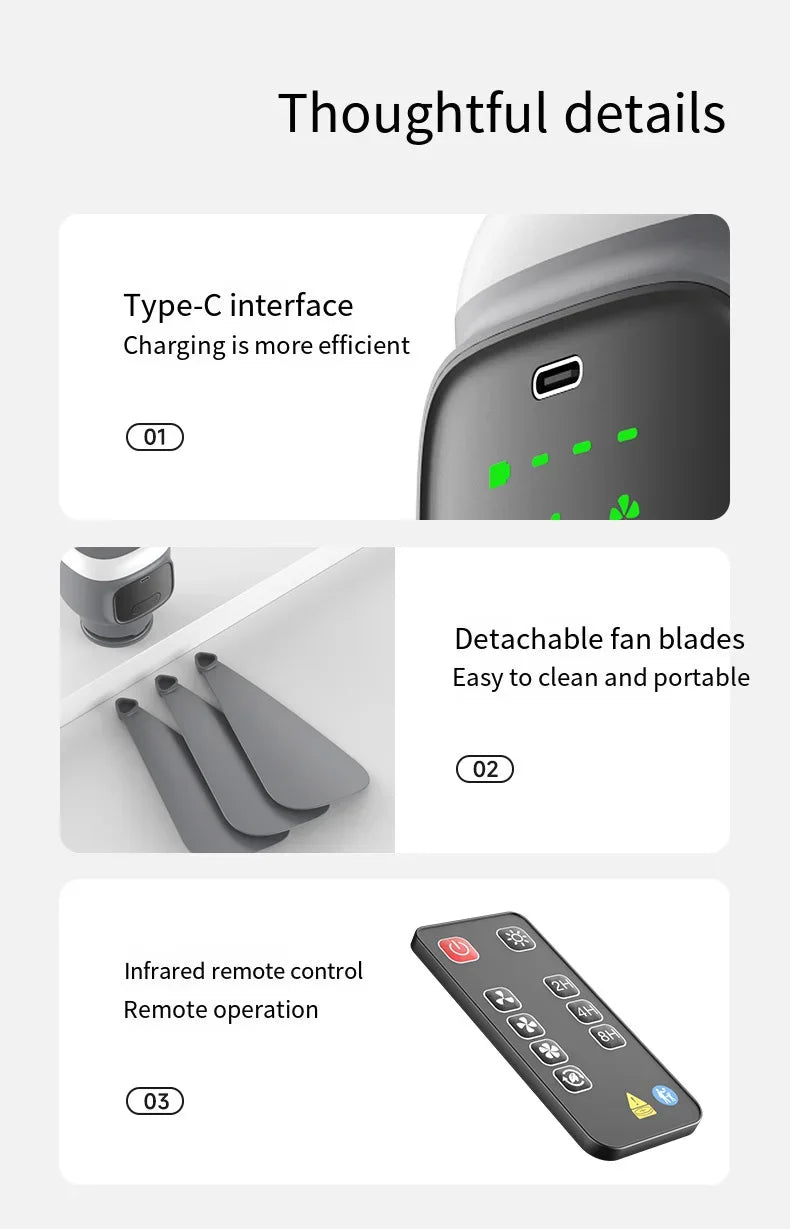 12000mAh Portable Ceiling & Camping Fan – Outdoor Tent Air Circulator and Cooling Ventilator | Kalsten