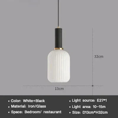 Modern Nordic Glass Pendant Light – Single Head LED Hanging Lamp for Dining Room, Bedroom, Cafe, and Study – White, Green, Cognac & More | Kalsten