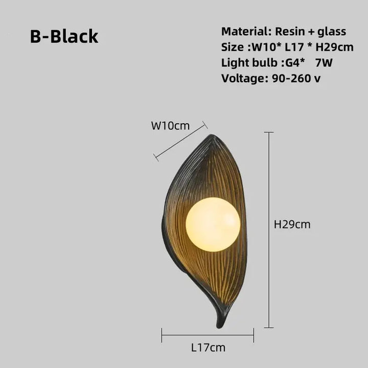 Wall lamp LED leaf gold Elegant | Kalsten
