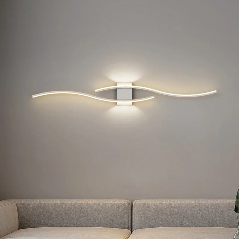 Modern LED Wall Lamp – Black, White, and Gold Wall Light Sconce for Living Room, Bedroom, Bedside, and Decorative Lighting | Kalsten