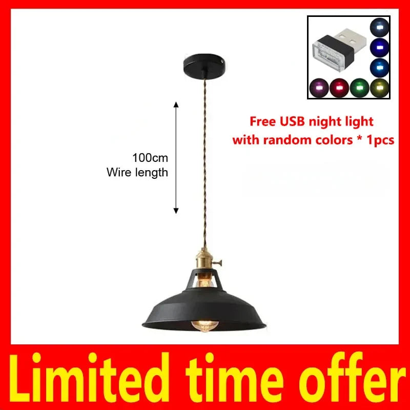 LED Iron Chandelier Pendant Lamp - Vintage Hanging Light | Kalsten