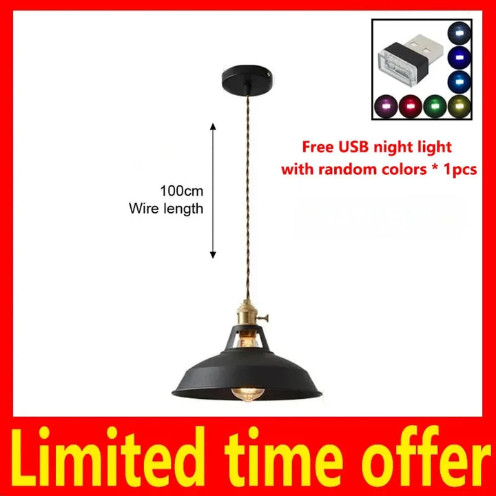 LED Iron Chandelier Pendant Lamp - Vintage Hanging Light | Kalsten