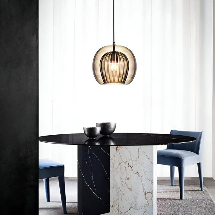 Pendant Light Glass Globe 9.8 in E27 Adjustable Dining Room Kitchen Island Hanging Ceiling Lamp Vintage Modern | Kalsten