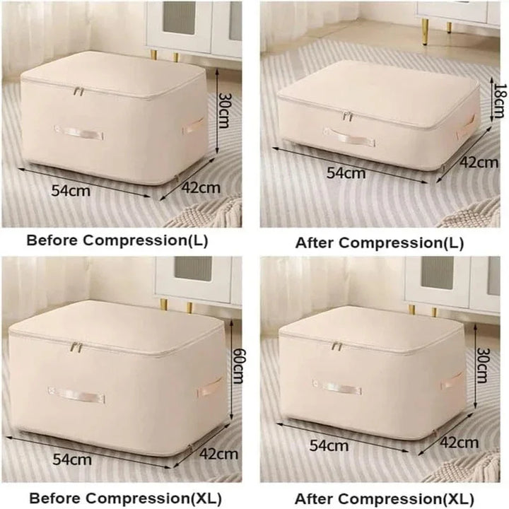 Storage bag for bedding with 40% space savings | Kalsten