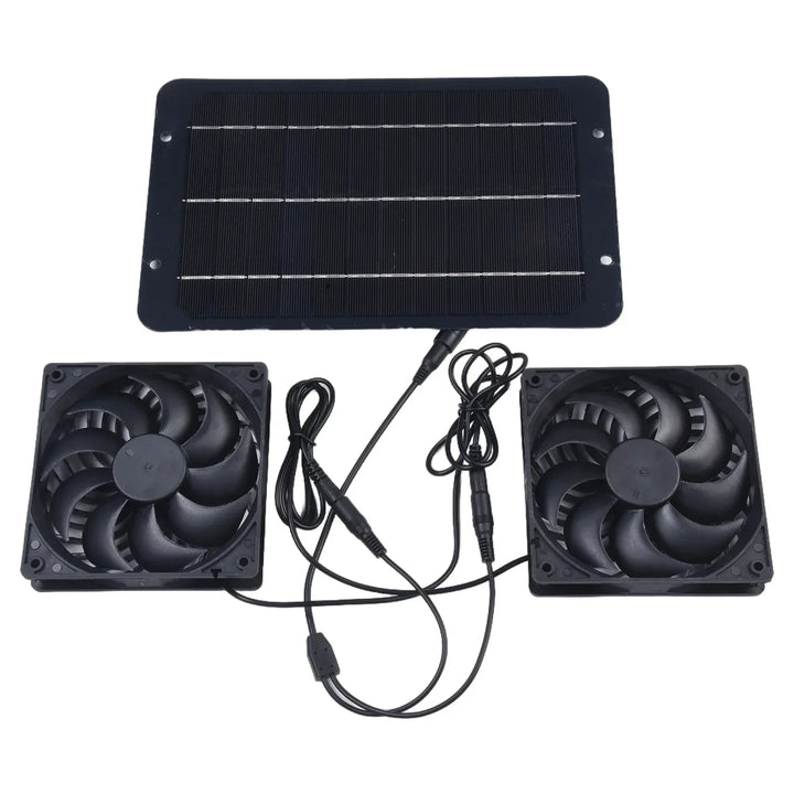 Kalsten | AirSol Duo Ventilation System | Solar-powered Dual Exhaust Fans | 10W | For Greenhouse, Livestock Barn & Outdoor Applications